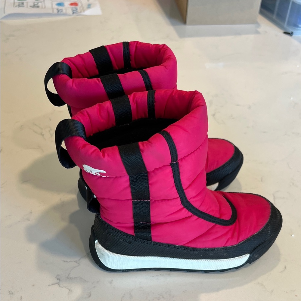 Sorel Kids' Pink and Black Snow Boots size 10